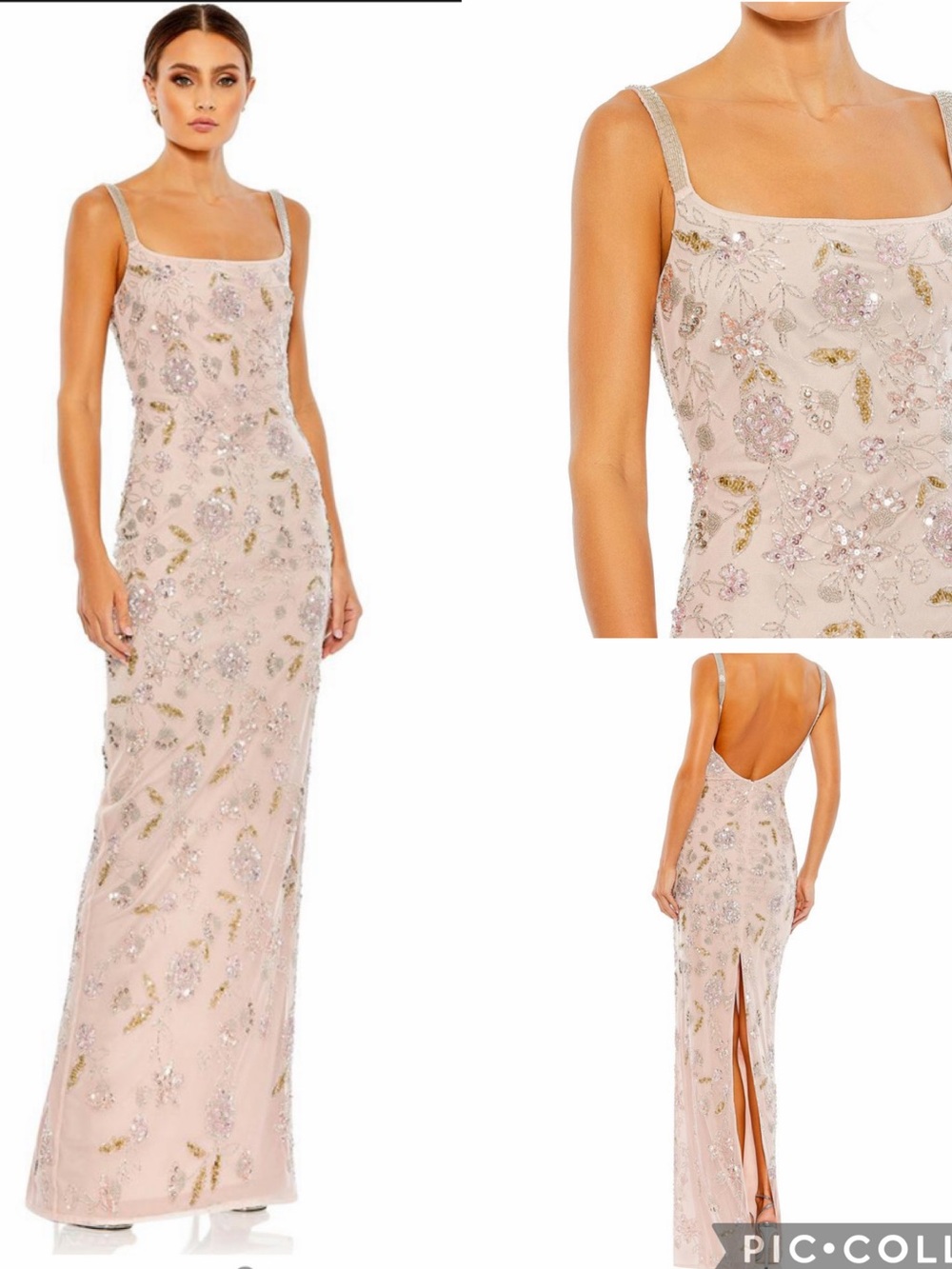 ✨NWT Mac Duggal 10808 Maxi Beaded Floral Gown blush/rose FORMALS WEDDINGS SZ 2
